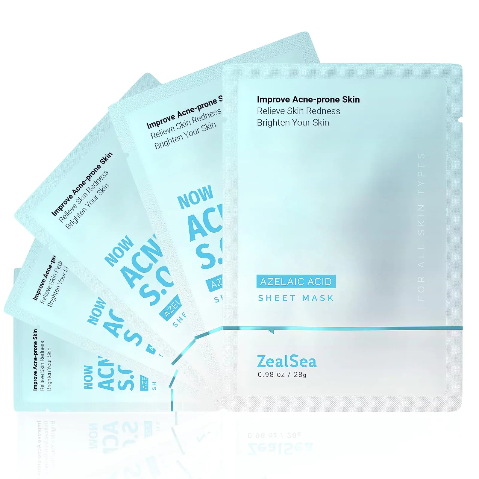 ZealSea Azalea Acid Sheet Mask of Acne Relief Calm Moisturizing Face Mask Skin Care Blemish Control Acne Face Mask Centella Cotton Cloth Repair Skin Soothe Redness Glowing New Skin (acne mask 5)